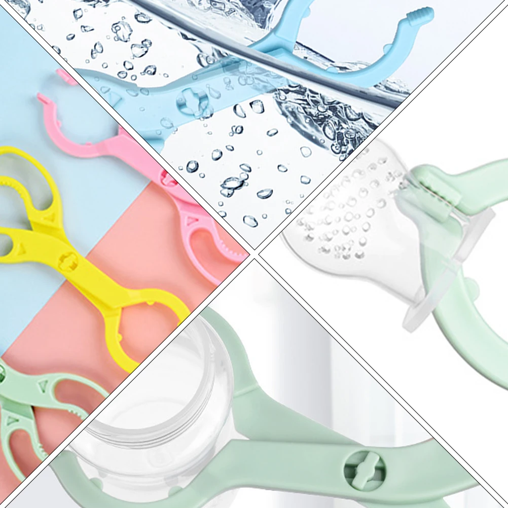 

4 Pcs Bottle Clip Feeding-Bottle Clamp Anti-slip Baby Bottles Clean Holders Pp Tongs