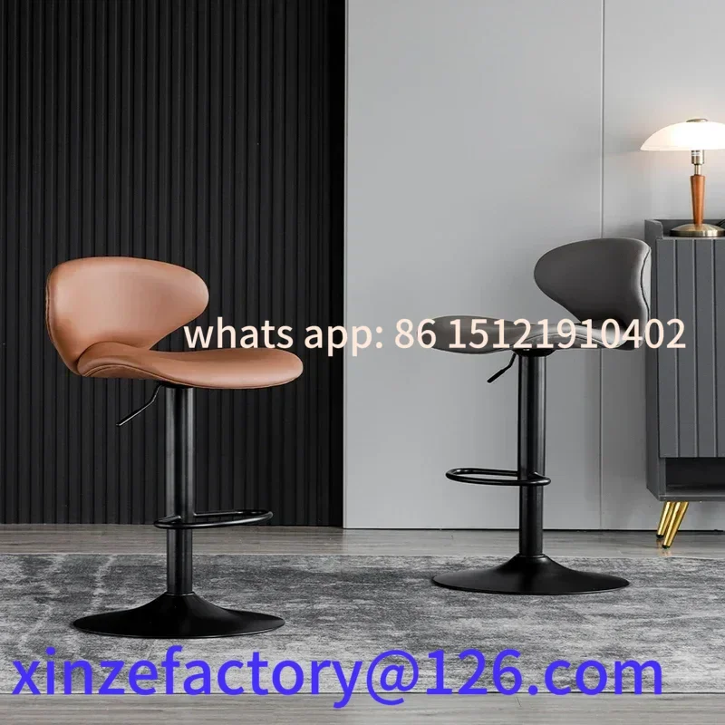 Sillas de barra giratorias modernas personalizables, taburetes de bar de altura de mostrador con respaldo alto, fácil montaje en asientos de cocina de 3 a 5 minutos