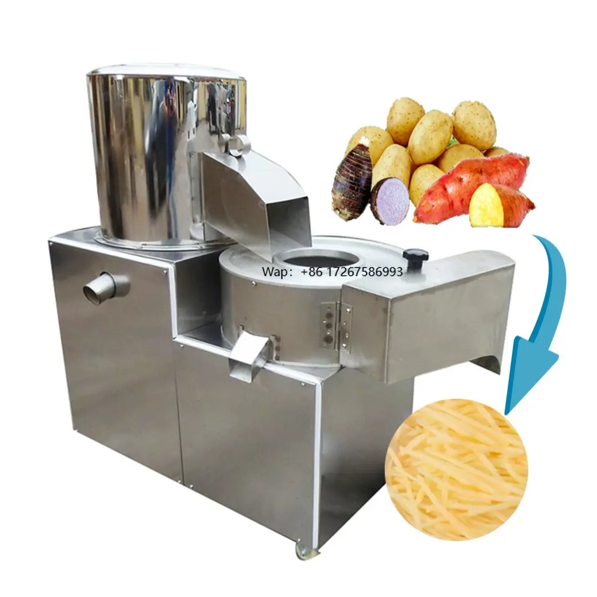 

High Speed Potato Washing Cutting Machine Efficient Potato Cleaning Cutting Machine Automatic Vegetables Processing Machine