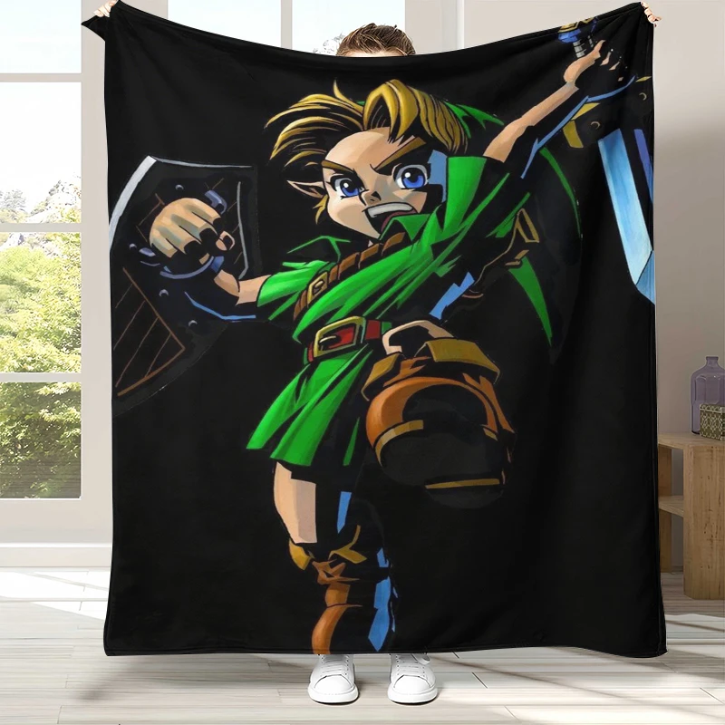 Retro Z-Zelda Cartoon Link Games Flannel Blanket,Ultra Soft Warm Plush Throw for Home Bedroom Bed Sofa Cover Camping Picnic kid