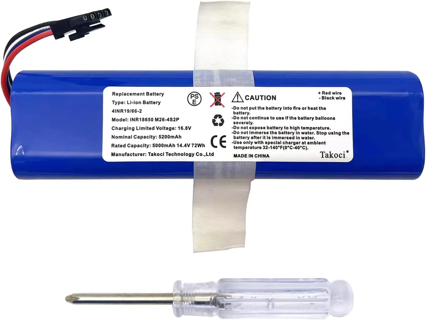 

Replacement Battery 5200mAh for 360, Eufy, Lifero X90, X95, S9, L70 Hybrid, RX10 INR18650 M26-4S2P, D080-4S2P, D080-4S2P