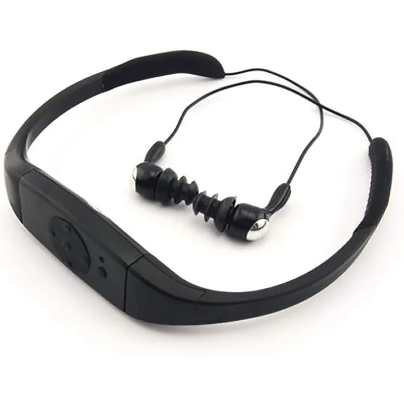

IIJJ-MP3 Player Swimming Waterproof Radio FM Diving Swimming Surfing Underwater Sports Music Players Suitable 8G Black