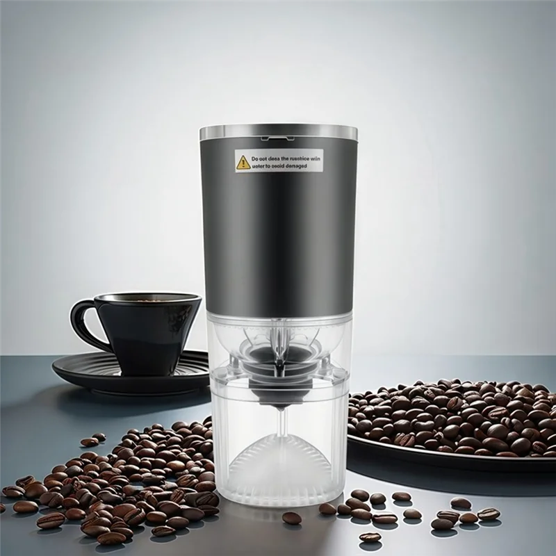 HLZS-Bean Grinder Portable Hand Coffee Grinder USB Rechargeable Electric Compact For Home Travel Outdoor Easy Clean B