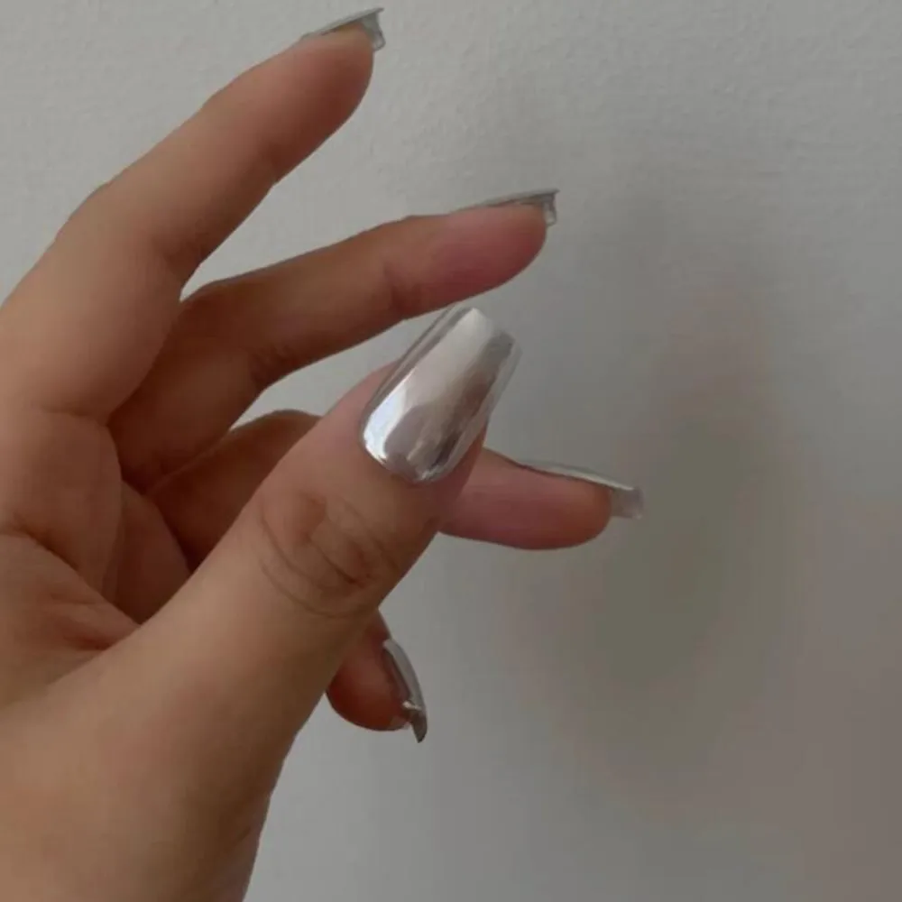 0,5g/tarro de polvo cromado para uñas, espejo metálico de alto brillo, polvo cromado para decoración de uñas, pigmento blanco plateado con purpurina para salones del hogar