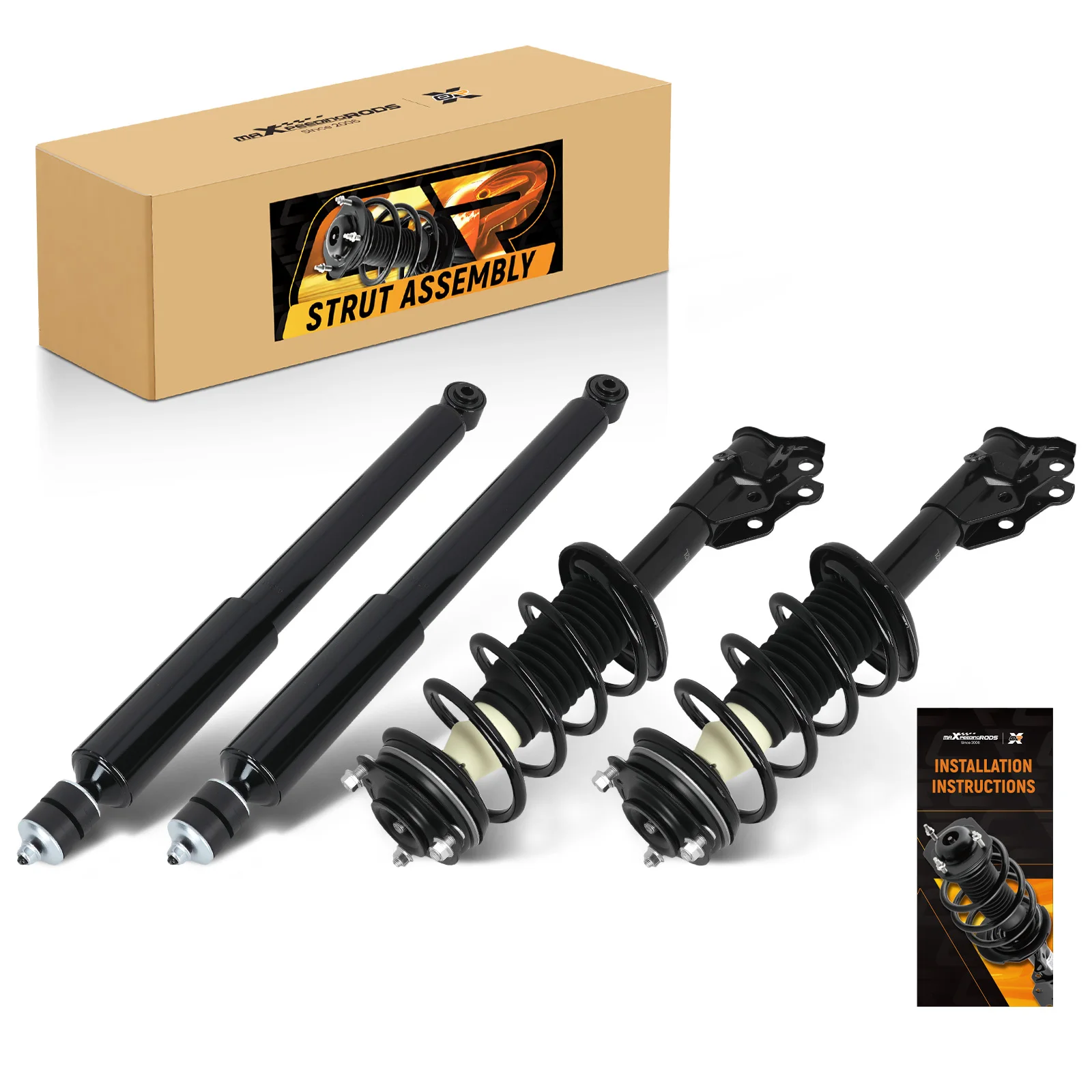 

Strut Assembly 4-Piece Front Rear Set, Complete Struts and Shocks for 2006-2011 Honda Civic 1.8L DX EX LX, High-Tensile Steel