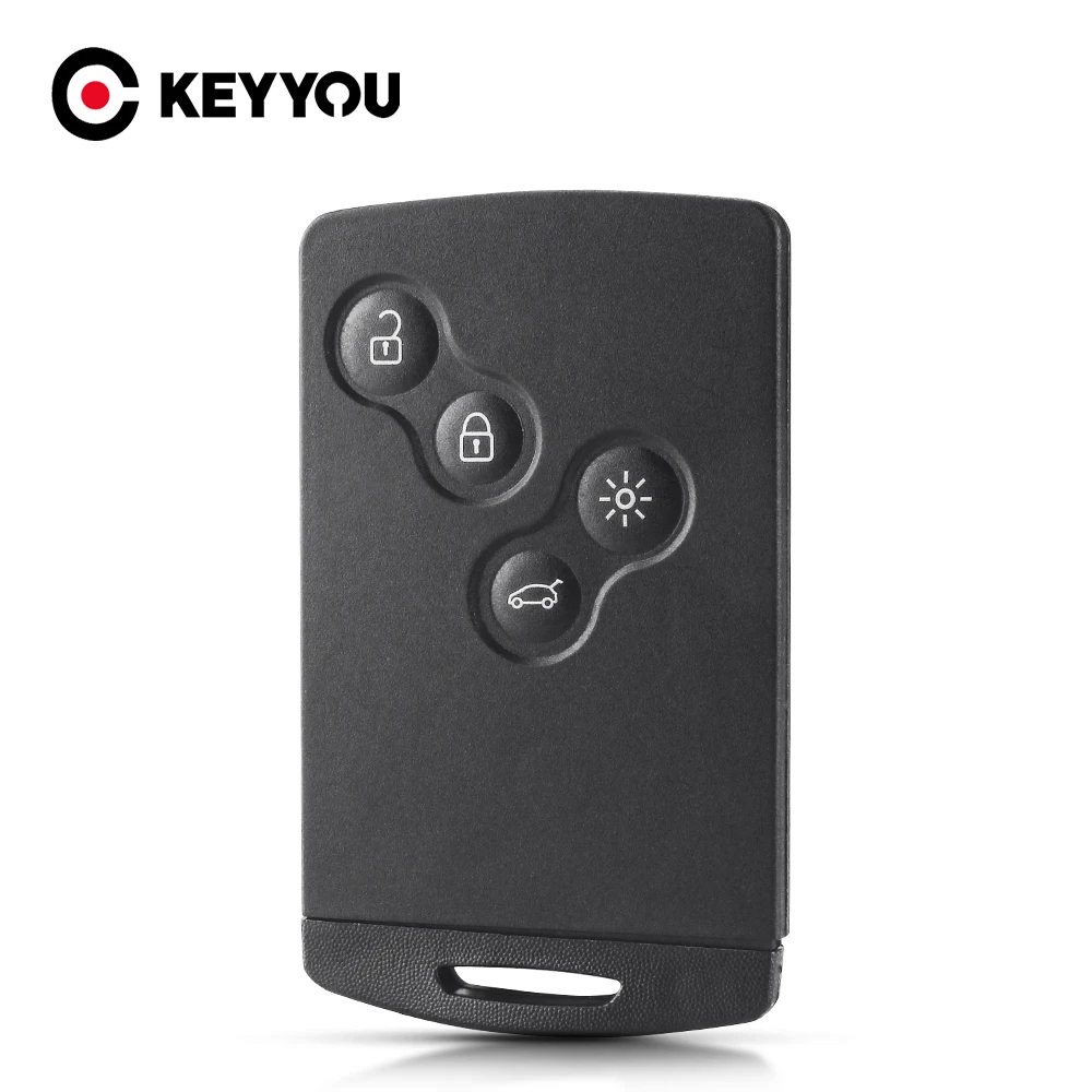 

KEYYOU For Renault Megane Laguna Koleos Fluence Scenic Clio Captur Smart Card Car Key Shell Fob WIth Insert Small Key Blade Case