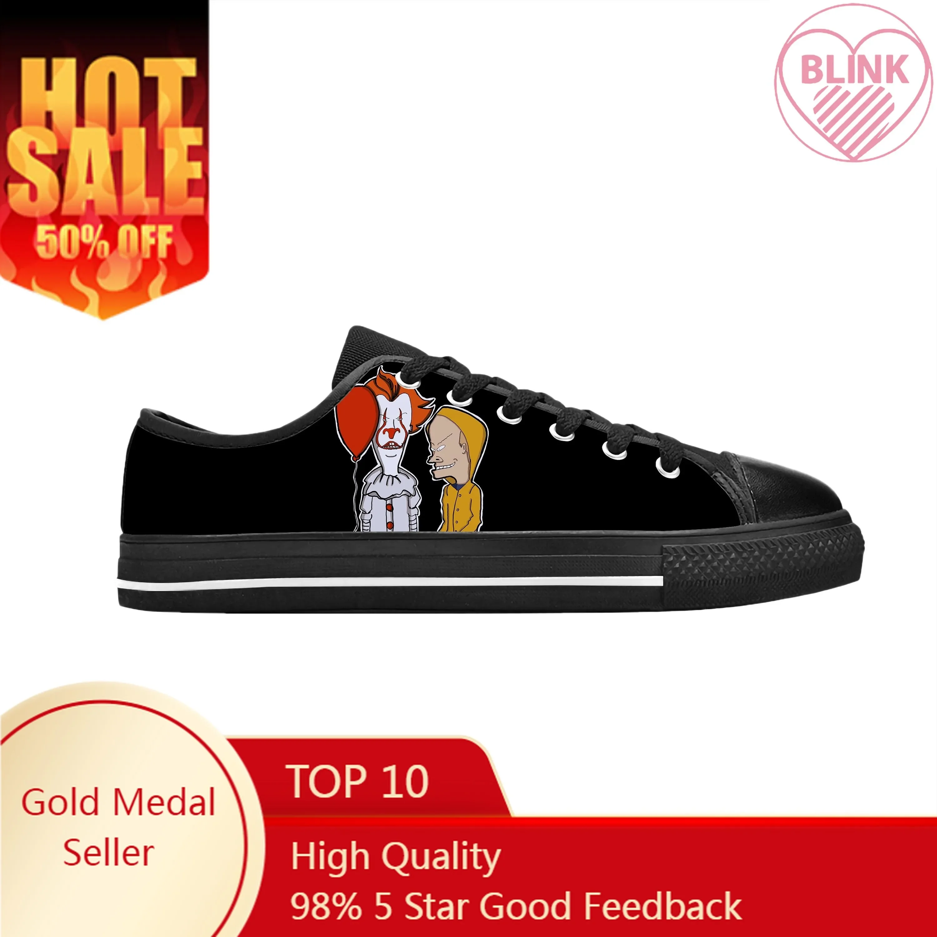 

Butthead Butt Head Rock N Roll Cartoon Beavis Cool Casual Cloth Shoes Low Top Comfortable Breathable 3D Print Men Women Sneakers