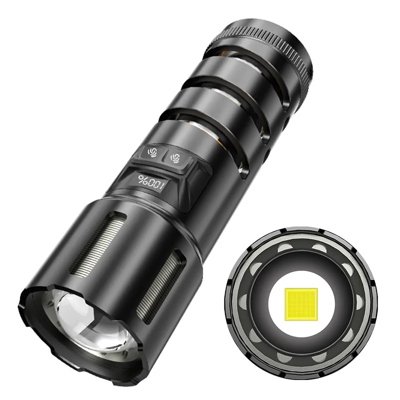 2IN1 XHP360 super krachtige zaklamp van militaire kwaliteit 36-core lont zoom waterdichte oplaadbare zaklamp met veiligheidshamer