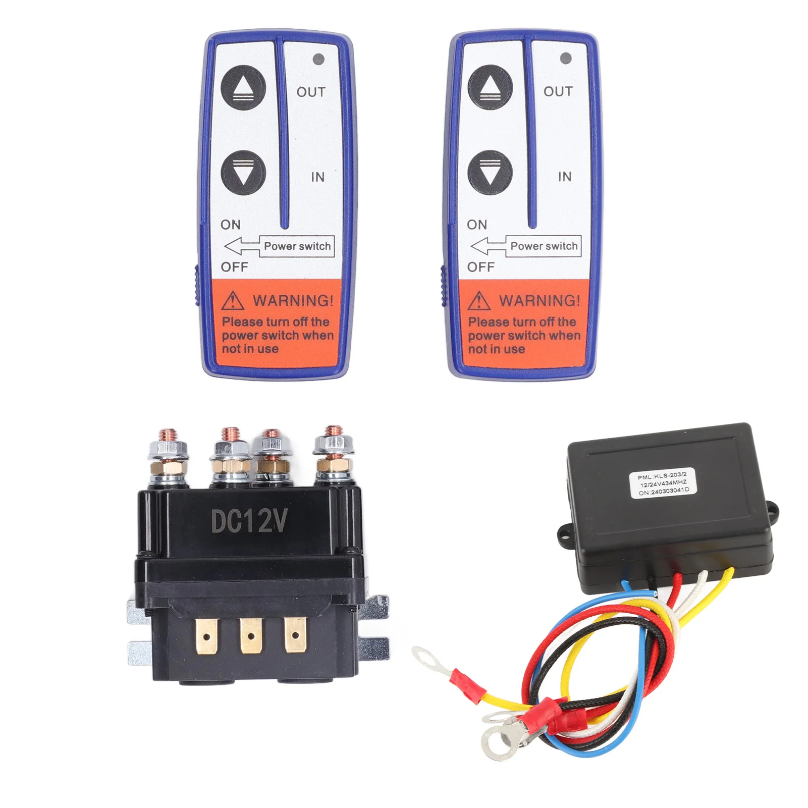 

12V 250A Winch Relay Kit with Remote Controller Relay Contactor for Industrial Vehicle Winch Relay Remote Control Kit