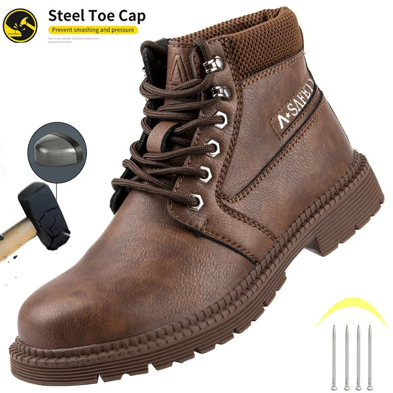 

Waterproof Men Work Shoes Work Sneakers Safety Shoes Anti-Puncture Indestructible Shoes Protective Boots non-slip wear resistant