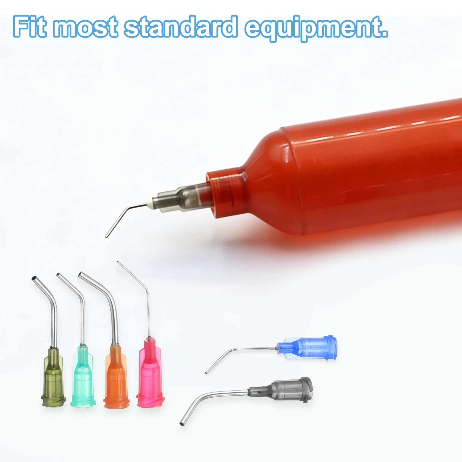 24 Pcs Blunt Tip Dispensing Needles Stainless Steel 45 Degrees Bent Dispensing Tips with Luer Lock Angled Blunt Dispenser Needle
