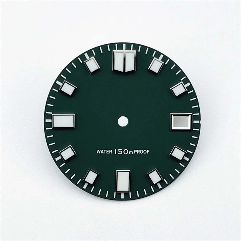 28.5mm Green Luminous Watch Dial for NH35/4R35 Movement Mechanical Watch Accessory Green/Blue/White/Black Watch Face