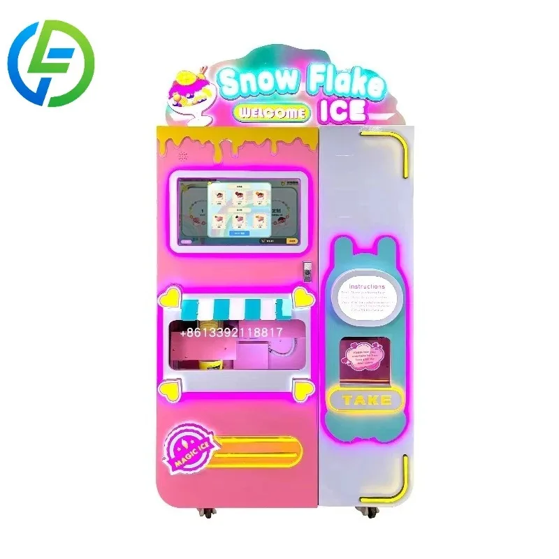 Customize Energy Efficient Automatic Bingsu Vending Machine Durable Snowflake Ice Maker Commercial Snow Ice Machine on Sale
