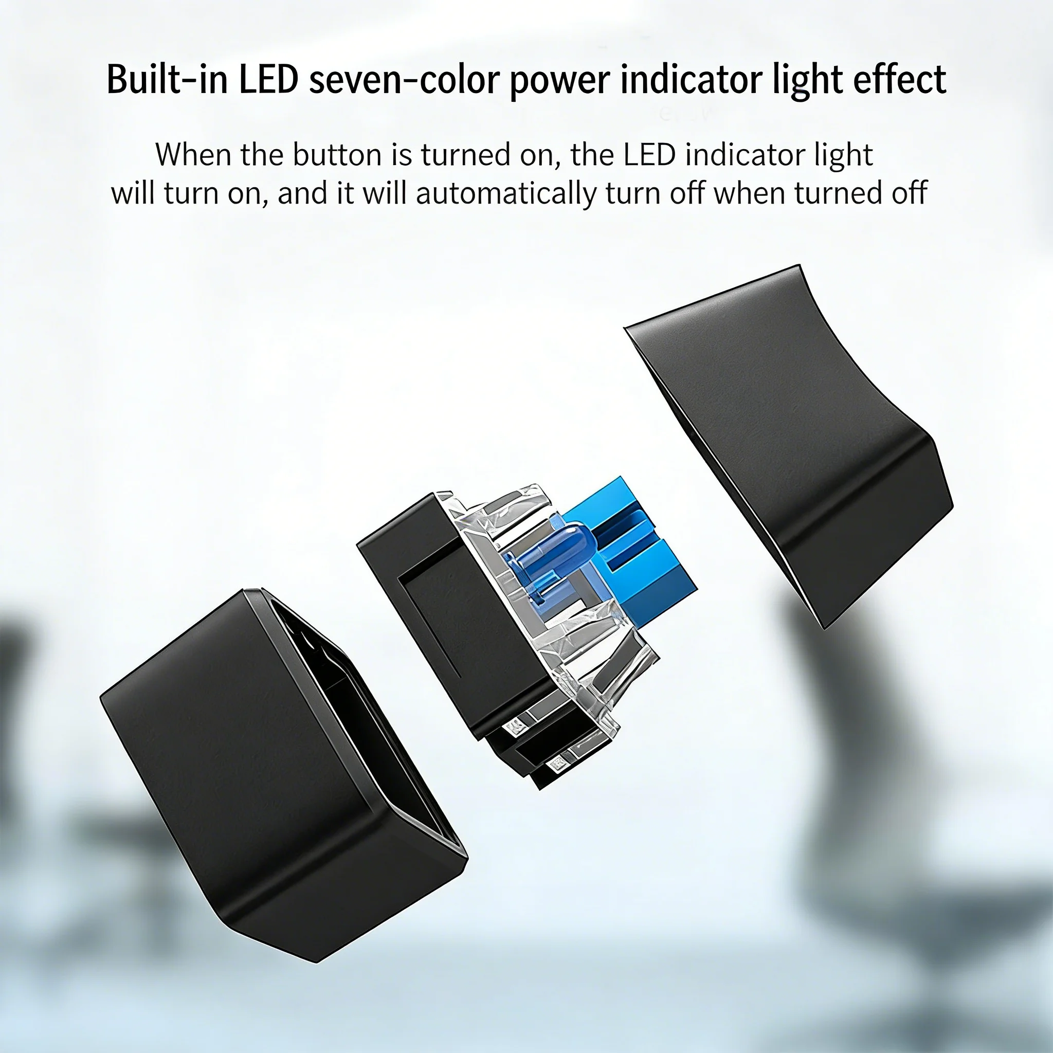 Desktop PC External Power Switch Blue LED Button Remote On/Off Extension Cable for Computer Case Home Office
