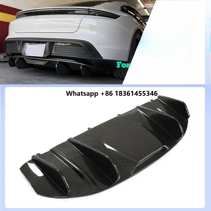 

Prepreg Dry Carbon Car Rear Bumper Diffuser Lip Spoiler for Taycan 9J1 Standard 2019-2023 Racing Rear Apron Lip Body Kit