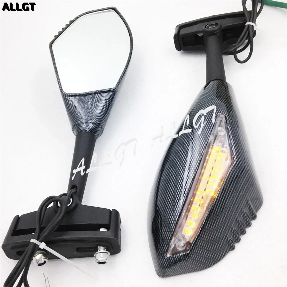 Integrated Turn Signal Mirror for HONDA CBR 600 F4 f4i RR F1 Hurricane CBF1000 Carbon Clear