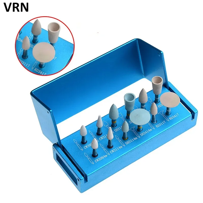 New Dental Composite Polishing Kit Low Speed Contra Angle Silicone Diamond RA 1112 Porcelain Polisher Set Lab Material