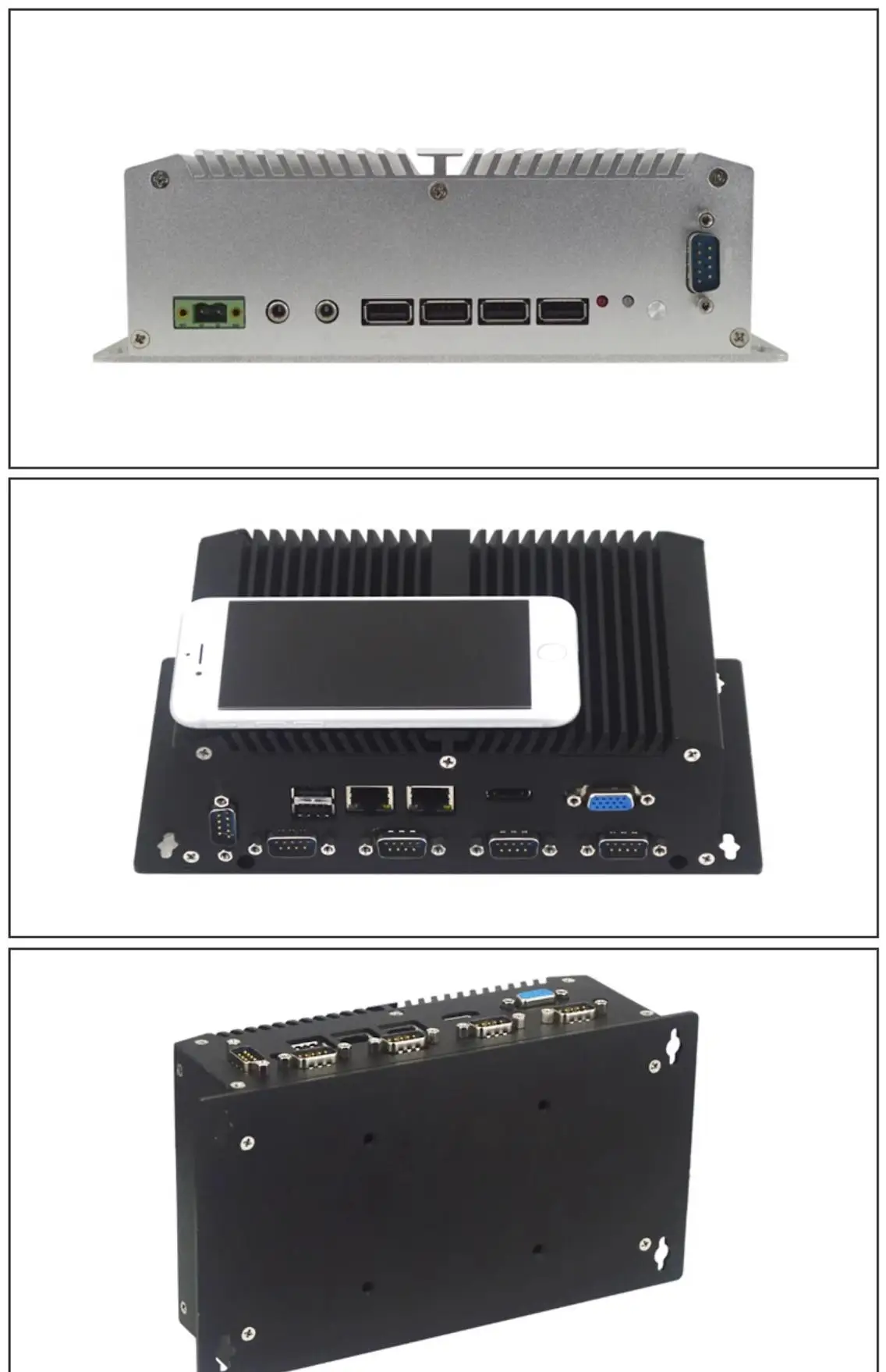 Eip MFC-2000 صندوق مدمج بدون مروحة كمبيوتر Intel I3/I5/I7/J1800/J1900 8GB RAM 256GB HDD Network Security Stock التحكم البصري #6