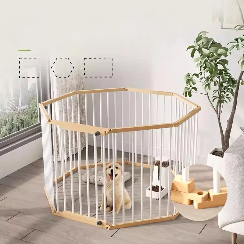 Barrier Circle Dog Fence Grating Playpen Equipment Dog Fence Retractable Wooden Retractable Rejas Para Mascotas Dog Supplies