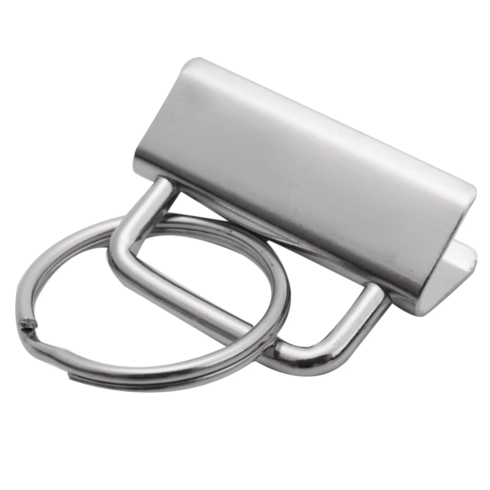 H-W 50 pièces porte-clés matériel avec anneaux fendus ensemble Clips de queue pour bracelet pince lanière porte-clés outil de bricolage avec anneau