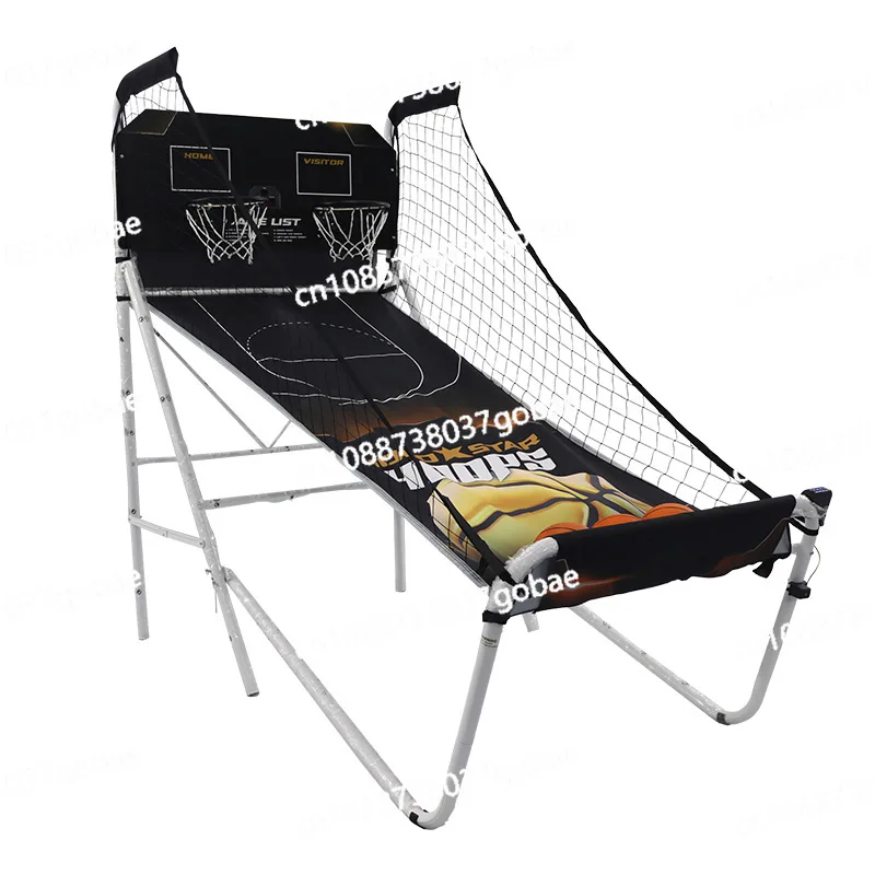 

Basketball shooting rack, foldable double basketball rack, indoor and outdoor shooting game electronic scorer