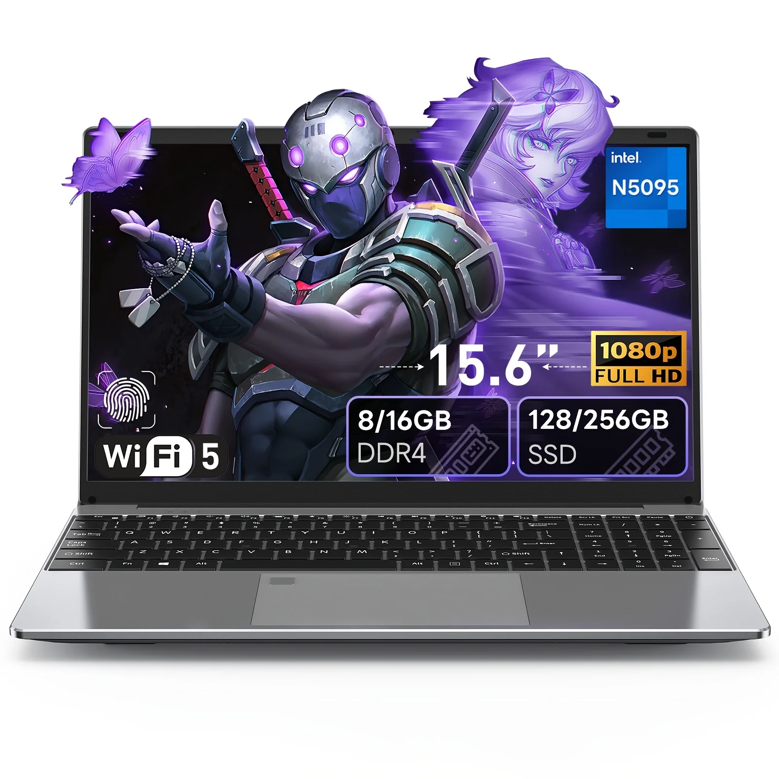 SUXI Manta Book Pro 15.6" Laptop, Intel CPU, 16GB RAM, 256GB SSD, Windows 11 Pro, Draagbare Notebook voor School, Werk & Dagelijks Gebruik