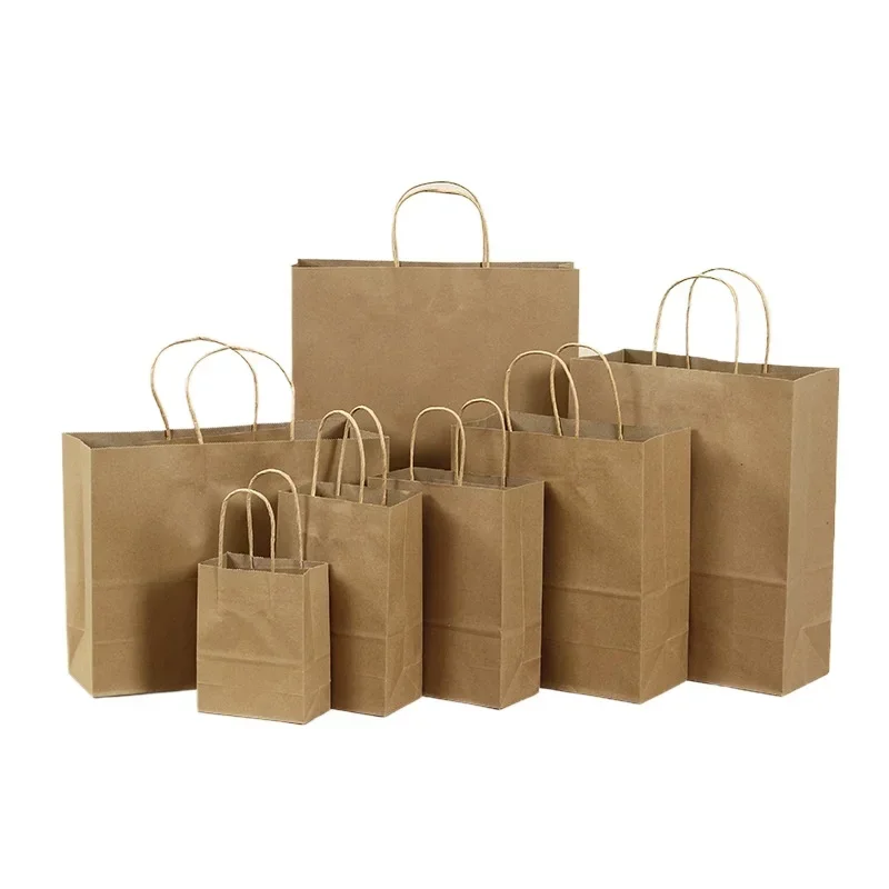 

10/20/30pcs Brown Kraft Paper Bags with Handles Bulk Small Paper Gift Bags for Small Business Shopping Bags Xmas Party Favor