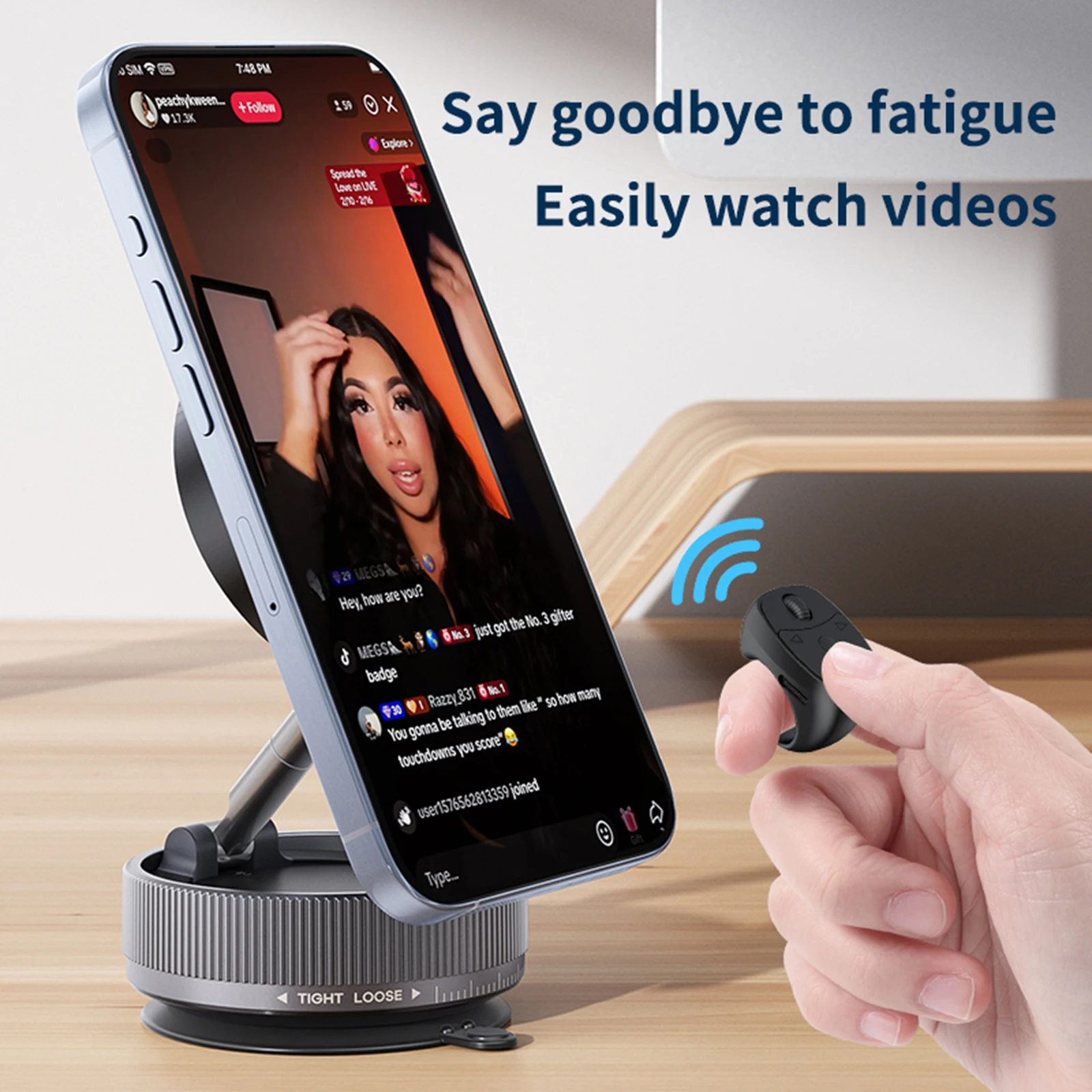 BT 5.3 Fingertip Ring Remote Control Video Flipping And Browsing Remote Control Mouse Wireless Camera Shutter Selfie Button