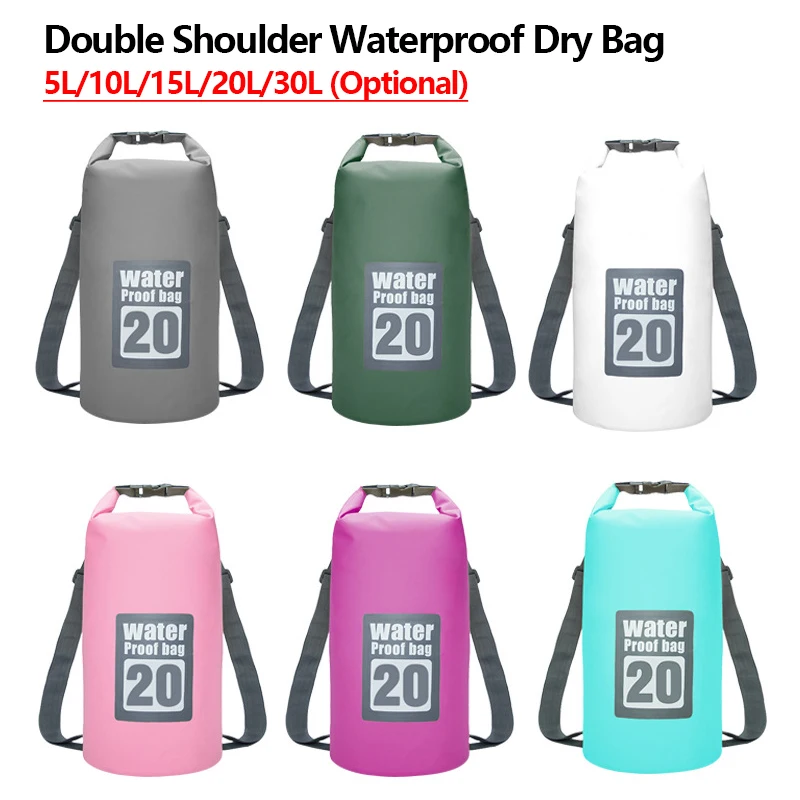 Outdoor Swimming Bag 5L/10L/15L/20L/30L Waterproof Dry Bag Backpack Water Floating Bag Sack for Rafting Boating River Trekking