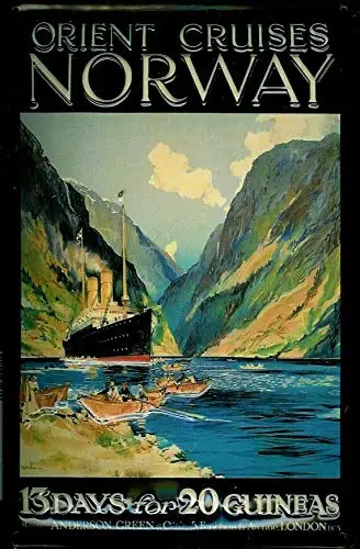 Orient Cruises Norway Theme Metal Tin Sign 8x12 Inch Home Kitchen Garage Decor Retro Tin Sign