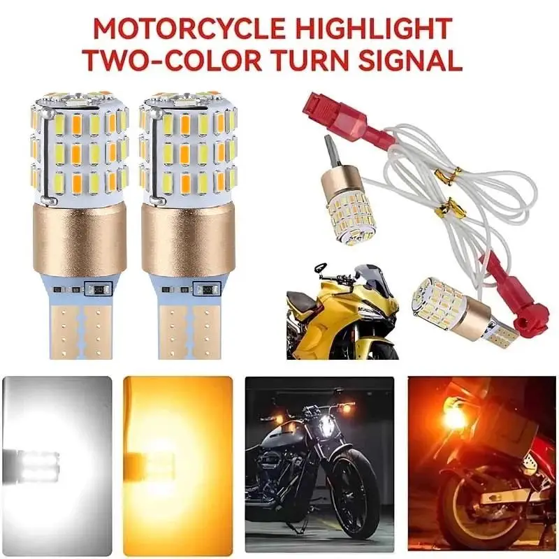 2Pcs LED Parklight T15 Dual Contact For Nmax 155 High Visibility White And Ice Blue Ideal For Diverse Weather Conditions