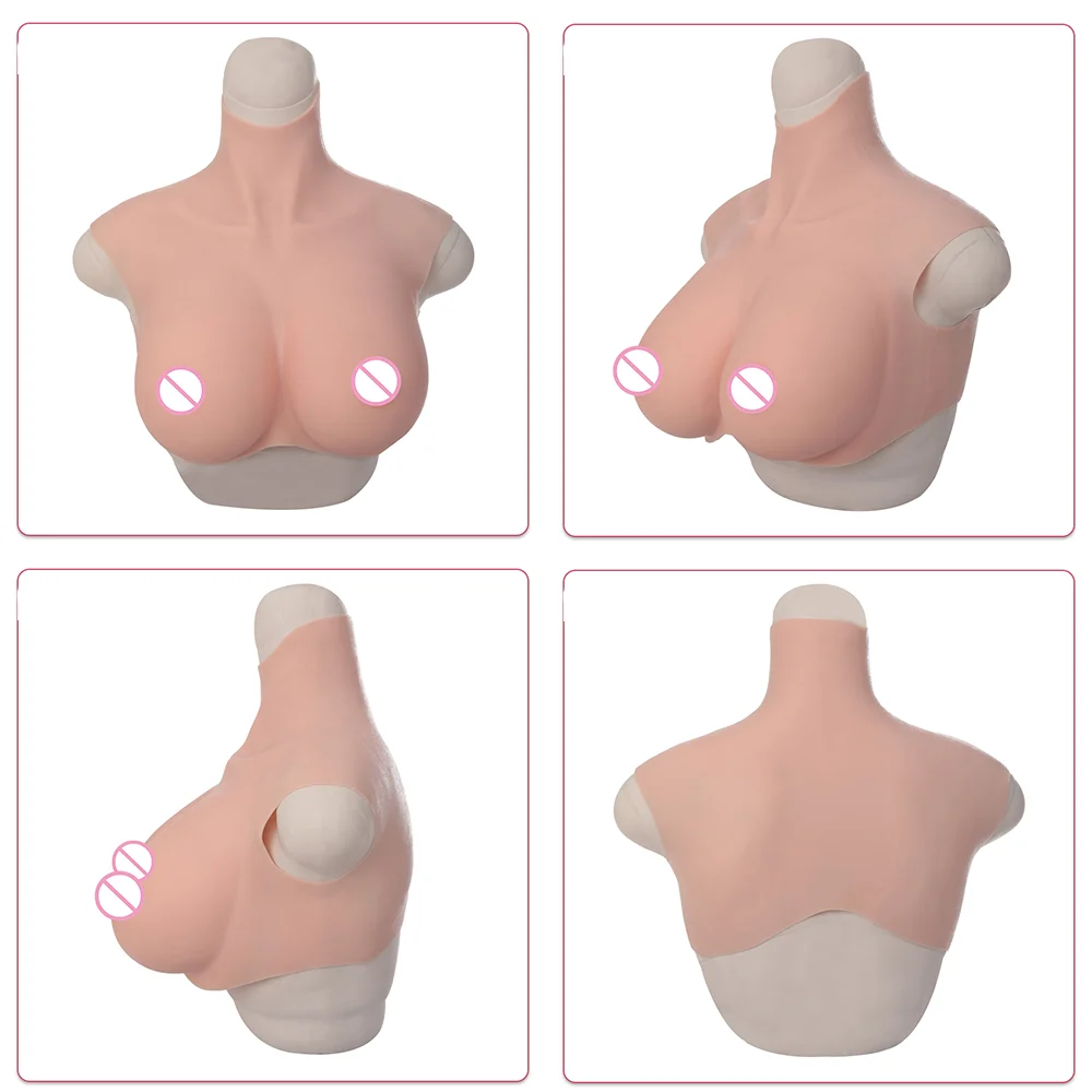 Tgirl Big Breast Forms Upagrade Plus Size H-R-S Cup Silicone Fake Tits Chest False Boobs for Male To Female Cosplay Crossdresser