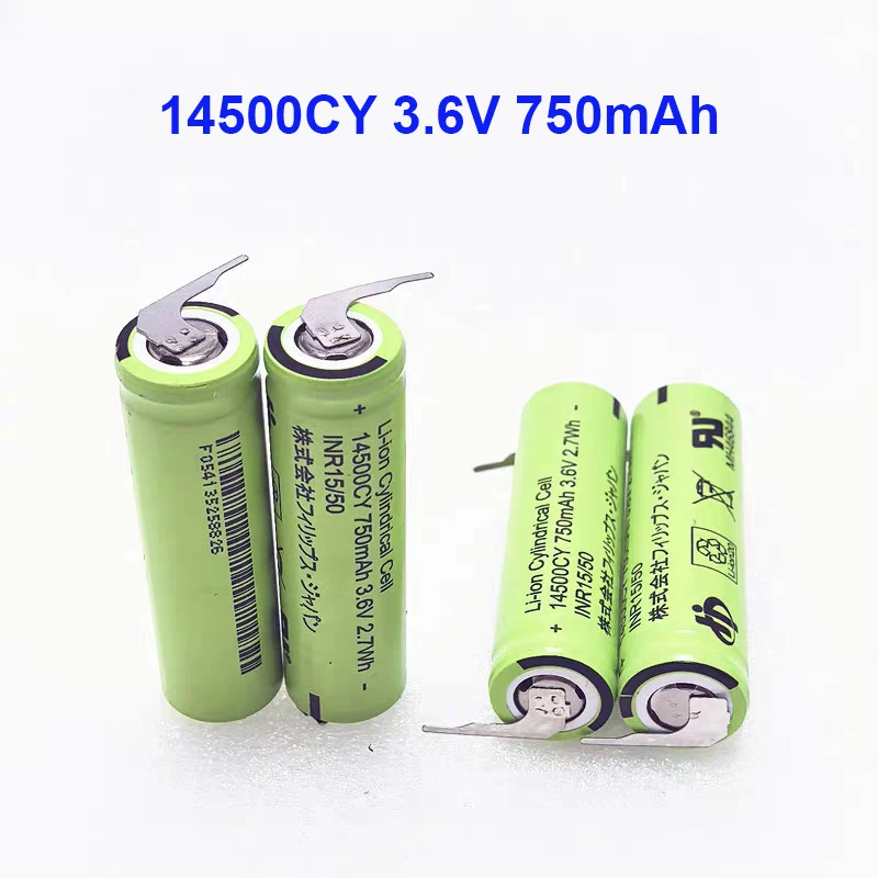 100% New 14500CY 3.7V 750mAh Li-ion battery For Philips Sonicare toothbrush HX6730 HX9340 HX6510 HX6511 HX6970 HX6380 HX6340✈️✈️