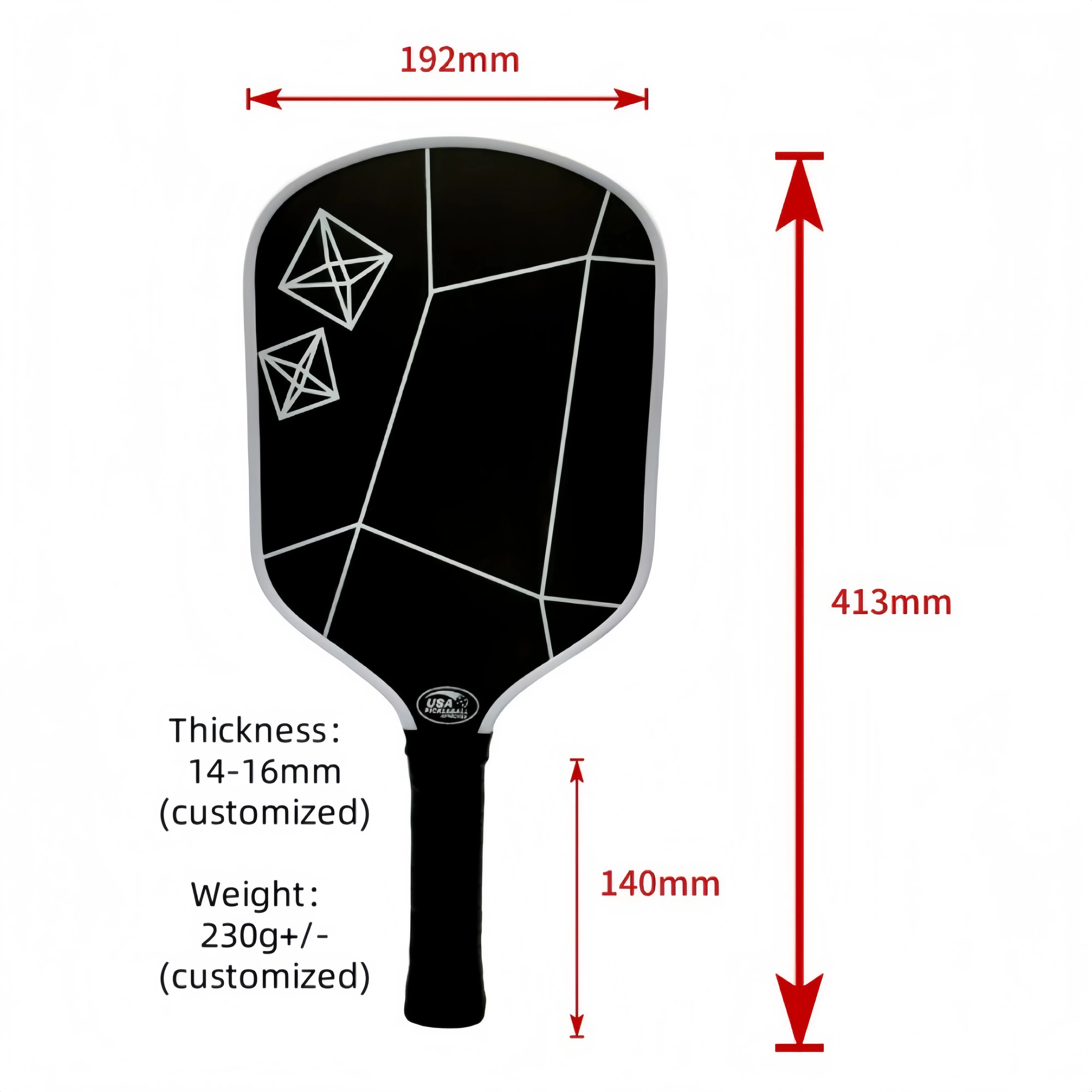T700 Carbon Fiber Textured Surface Pickleball Paddle, Durable 4th Gen Style Design