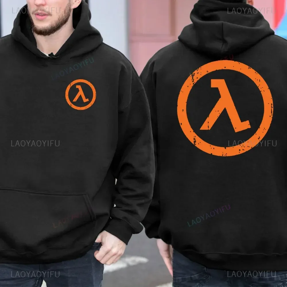 Klassieke 80's 90's Half-Life Games Retro Hoodie Kleding Half-Life Grafische Dubbelzijdige Print Gordon Freeman Heren Herfst Sweatshirt