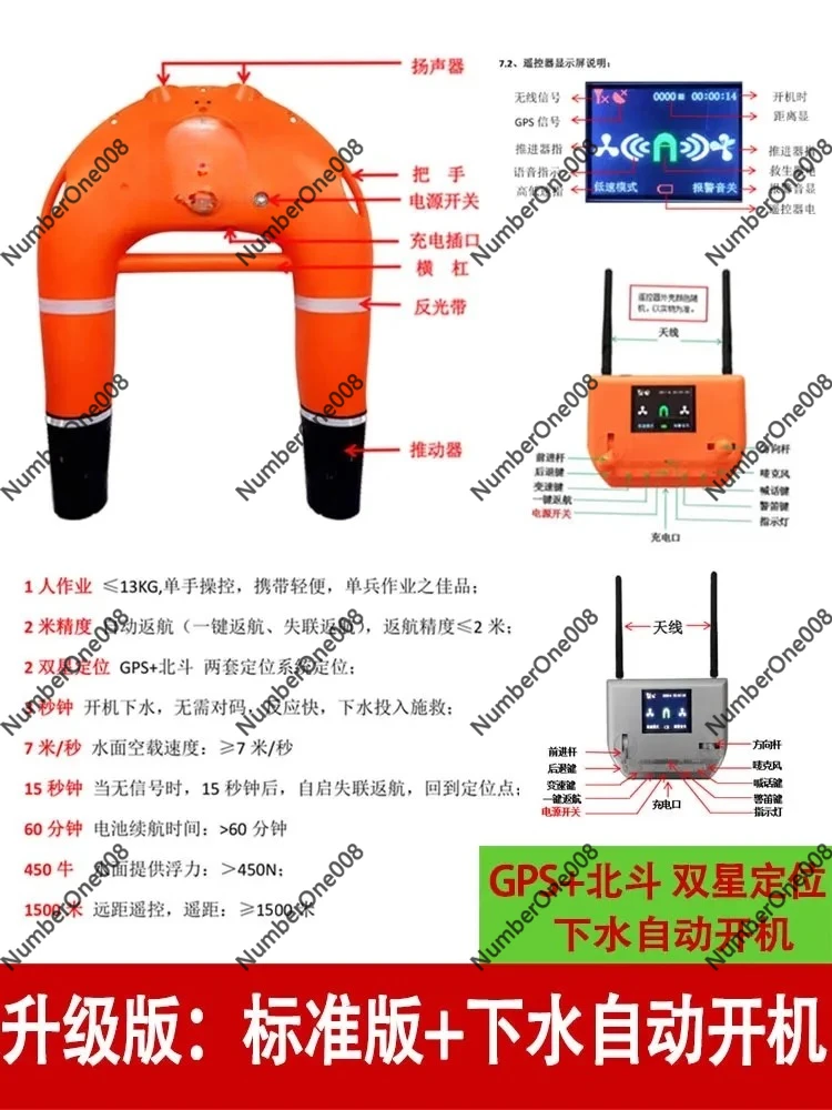 Intelligent Remote Control Water Rescue Flying Wing Robot Electric Surface Lifebuoy Flood Control Rescue Equipment