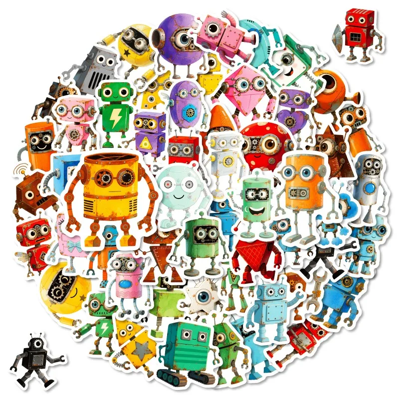56PCS Cartoon Persönlichkeit Roboter Kreative Graffiti Dekorative Aufkleber