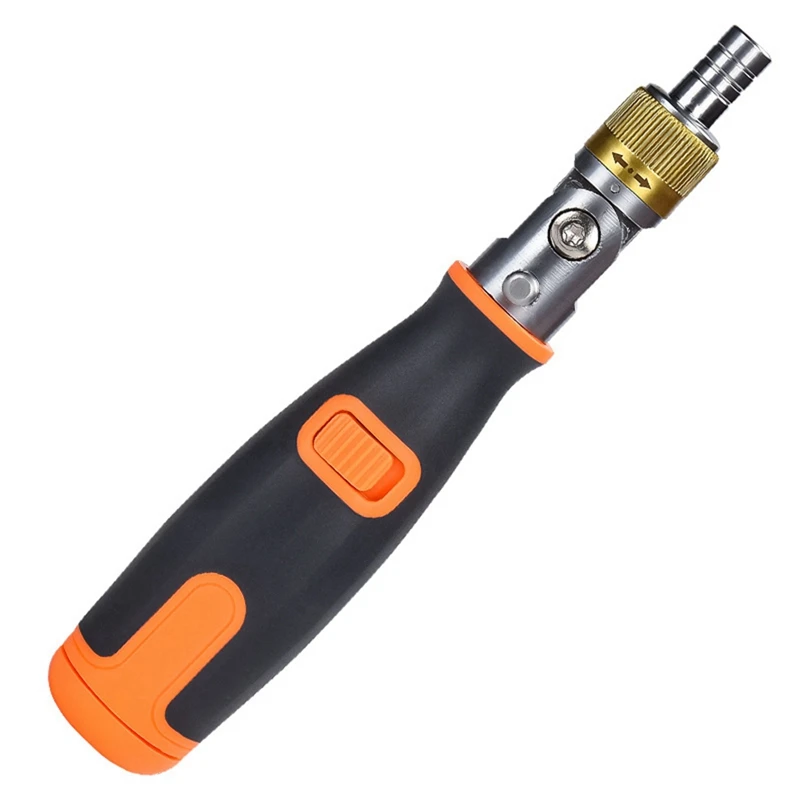 Bidirectional Ratchet Deformation With Batch Head 10-In-1 Screwdriver Set Orange
