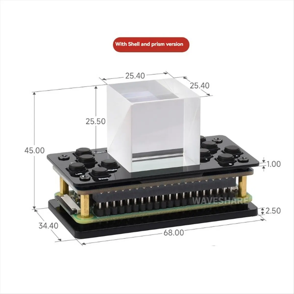 ABZJ 1.3inch LCD Display Screen Game Module with Button and Audio Buzzer Speaker for Raspberry Pi Zero 2W RP2040-PiZero A