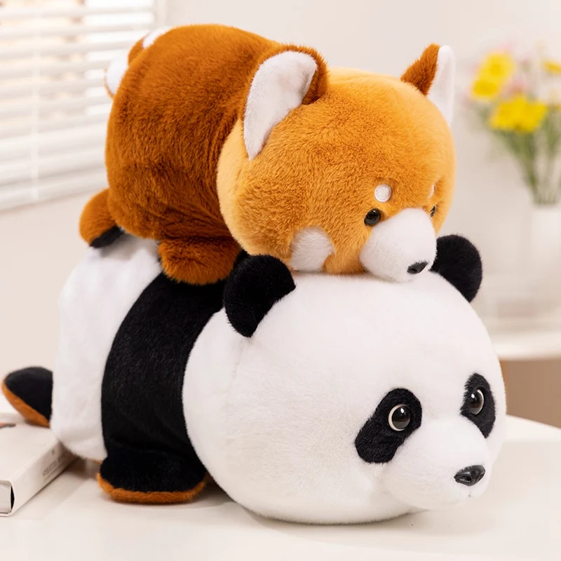 35-45cm Creative Shark Flip Bee Panda Turns into Raccoon Plush Toys Soft Stuffed Animal Hug Pillow Sofa Cushion Decor Kids Gifts