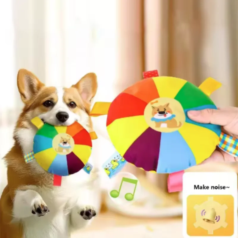 Cartoon Hot Dog Sounding Plush Toy Bell Wear-Resistant Bite-Resistant Puppy Teething Toy for Small Dogs Teddy
