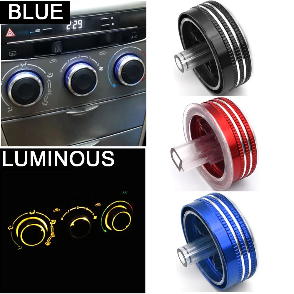 3Pcs Car Ac Knob Air Conditioning Knobs Covers For BYD F3 F3R Aluminum Alloy Car Heat Control Switch Knob Protection Ring