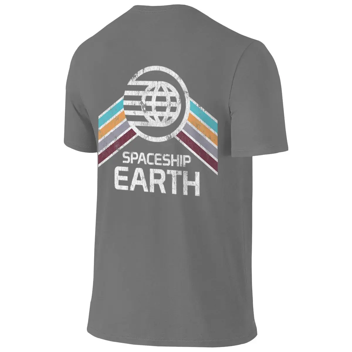 Spaceship Earth Logo In Vintage Distressed Retro Style Versatile Reversible T-shirt Lazy Vibe Korean Atmosphere T-shirt
