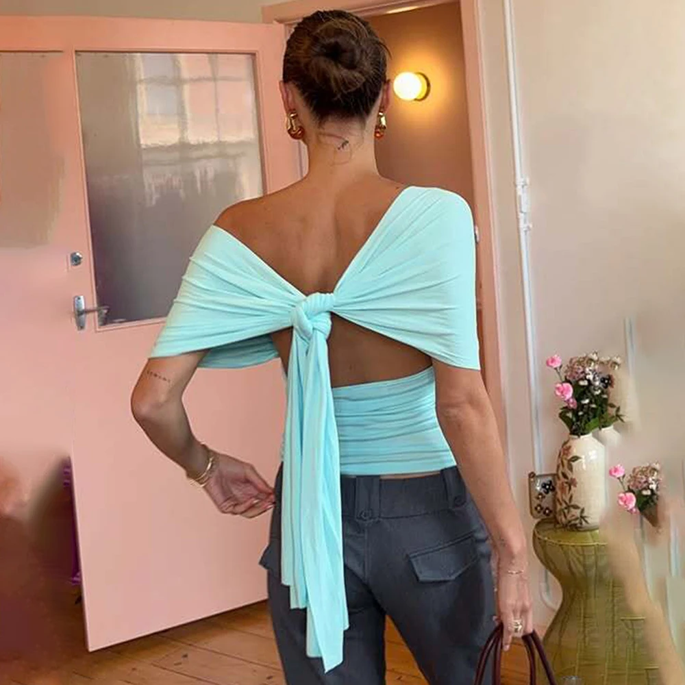 Tuularose סקסית קמיצה קיץ אופנה לנשים ללא שרוולים 