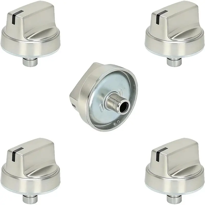 A50Q-5 Pack WB03X29315 Stove Knobs Fit For GE Stove Knobs Replacements,KIP 5U06 191D9233 Stainless Steel Gas Stove Knob