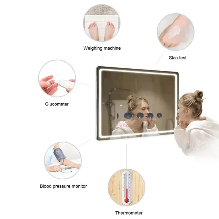 New Stock Home Decor Luxury Accessories Mirrors Android 11 Wall Mounted Mirror With Tv Screen Bathroom Smart Mirror