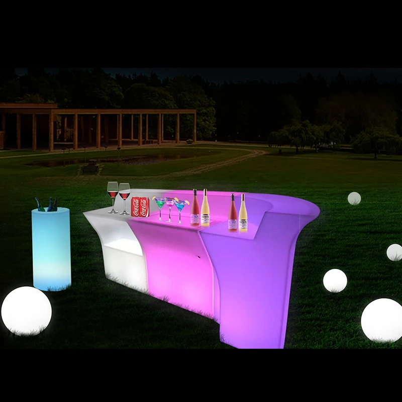 

Glowing Portable Led Bar Counter Events Wedding Party Garden Indoor Outdoor Led bar Furniture Night Club Illuminated Bar Table