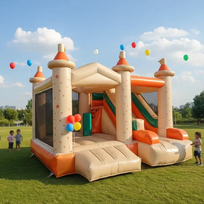 Commercial Grade Mini Small Yellow PVC Bounce House Trampoline 4*4m Inflatable Bouncy Castle for Weddings /Birthdays