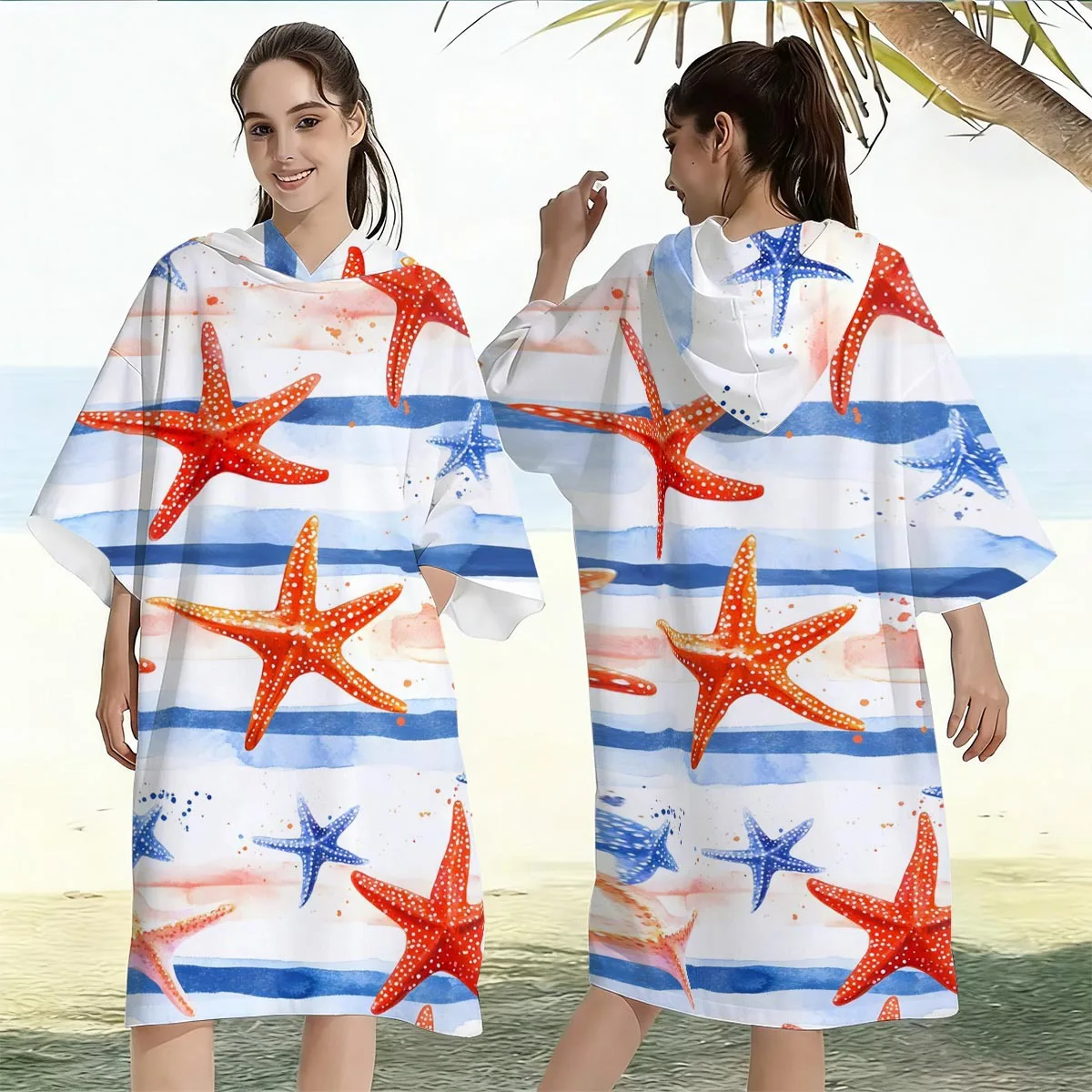 Unisex Hooded Poncho Super Absorbent Microfiber Towel Quick Dry Beach Robe Surfing Swimming Scuba Portable Camping Shower Wrap