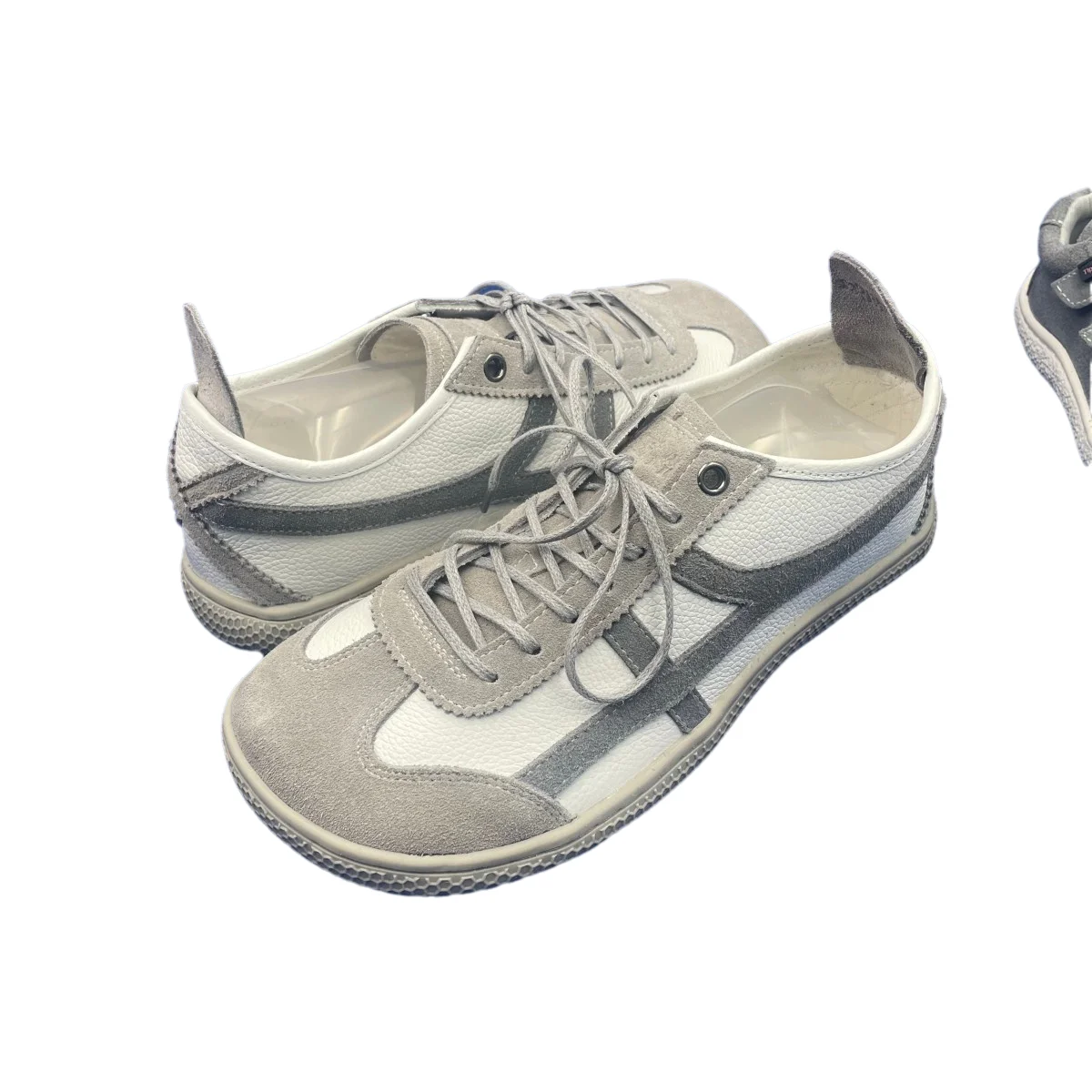 Tipsietoes Sprinng Autumn Genuine Leather Barefoot Sneaker Women Flat Soft Thin Out Sole Zero Drop Wider Toe Box Light Weight